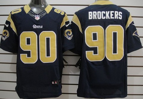 St. Louis Rams 90 Michael Brockers Navy Blue Nike Elite Jersey